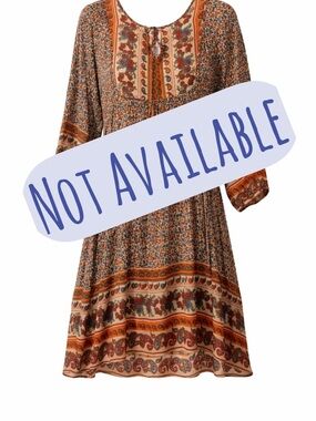 Bohemian Floral Print Dress Boho style size XL